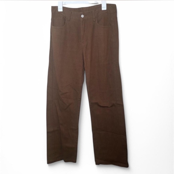 coffee brown straight leg jeans - Picture 2 of 4